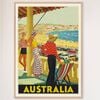 Galrie Vintage Bondi Beach Summer Travel Poster Australian Coastal Charm for Home Décor, Wood Frame, A4 21 x 30cm (8 x 12inch)