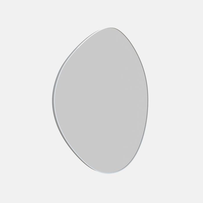 Future Glass Pebble Shape Mirror - 900 X 700mm - White