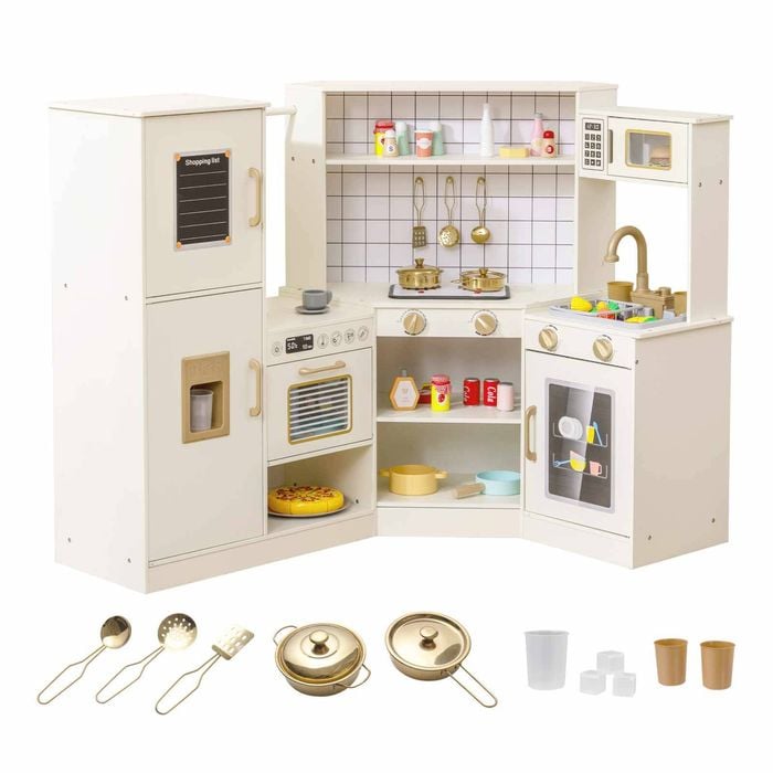 Costway Kid Corner Play Kitchen Kitchen Playset