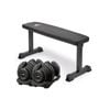 2x 40kg Powertrain Adjustable Dumbbells  Home Gym w/10437 Adidas Bench