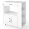 Costway Mobile Kitchen Island Cart Trolley Spice Racks Natural