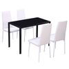 vidaXL Dining Set 5 Pieces Artificial Leather Black and White Table and Chair