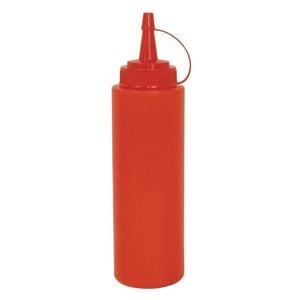 Vogue Squeeze Sauce Bottle Red 340ml Condiment Dispenser Restaurant Kitchen