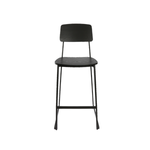 Durafurn 750mm High Black Denver Ply Seat & Backrest Bar Stool