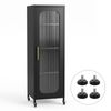 Artiss Buffet Sideboard Cabinet 141CM Wheels Black