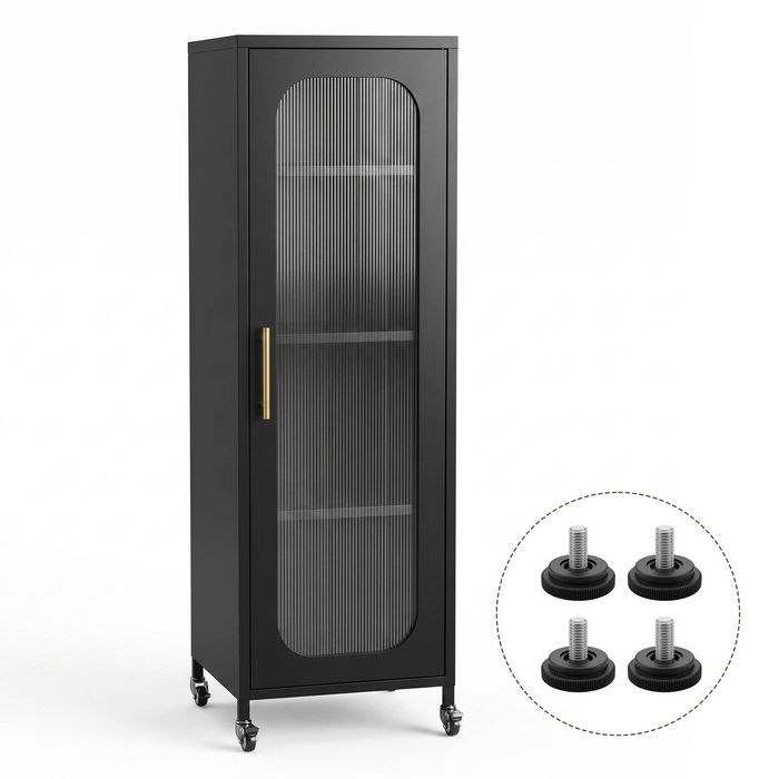 Artiss Buffet Sideboard Cabinet 141CM Wheels Black