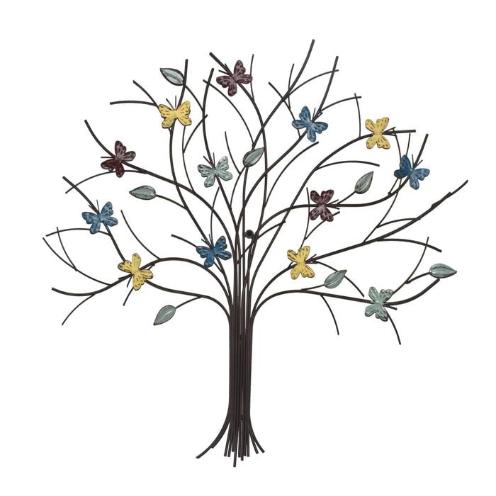 P&P 59.5×3.5×63.5cm Metal Tree Wall Decor, Artistic Home Accent for Living Room or Office