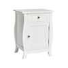 Costway Bedside Table w/Drawer & Door, White