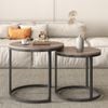 Nesting Coffee Table Stacking Side Tables Black & Rustic Brown