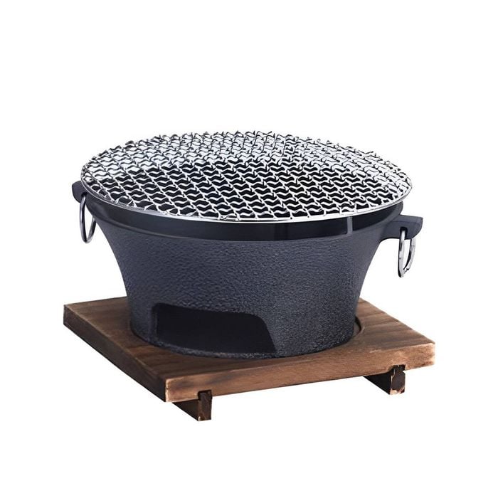 SOGA Small Cast Iron Round Stove Charcoal Table Net Grill