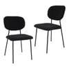 2 Sets Armless Bouclé Dining Chairs Charcoal