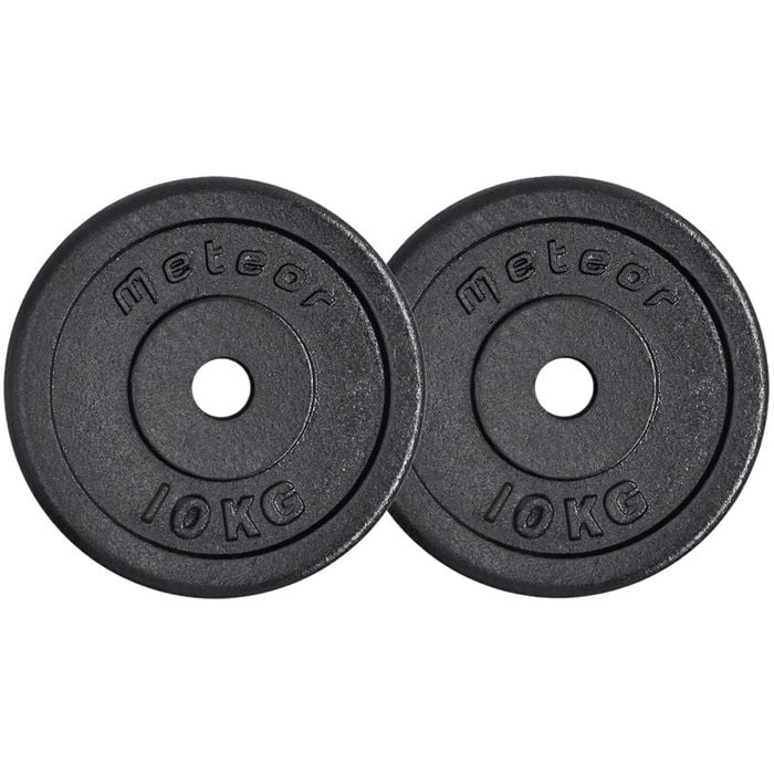METEOR 10kgx2 Black Cast Iron Standard Weight Plates
