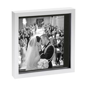 Nicola Spring 10" x 10" White 3D Box Photo Frame - 8" x 8" Mount