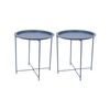 Harbour Housewares Round Steel Tray Tables - Pack of 2