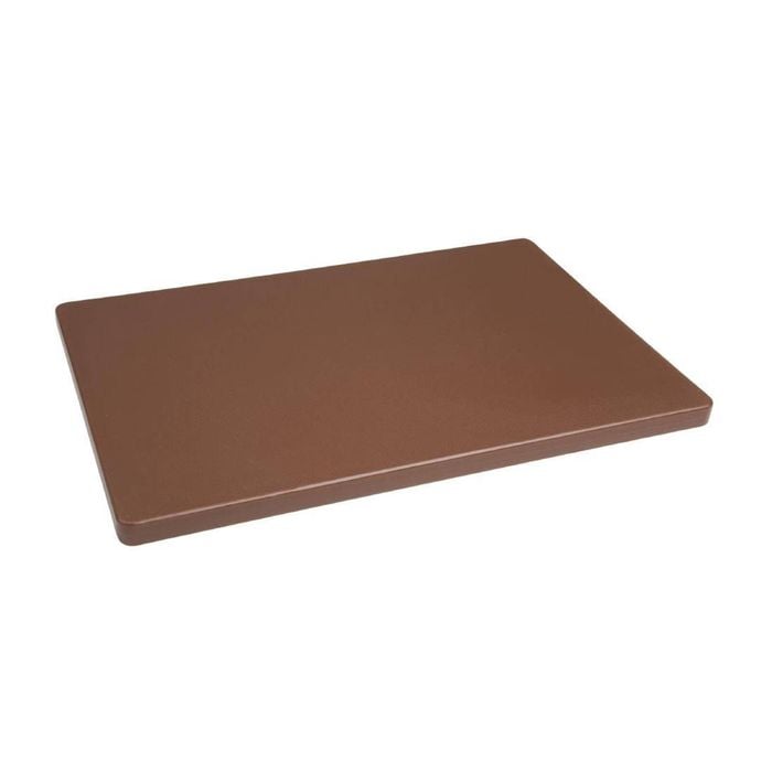 Hygiplas Low Density Chopping Board Extra Thick Brown 450x300x20mm Commercial Kitchen Food Safety Kitchenware