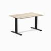Desky Fixed Height Classic Oak Scalloped Melamine Desk 120x75cm Matte Black Leg