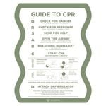 Stylish Pool CPR Sign Green & White Wave