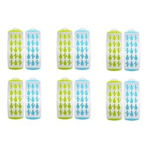 6x 2pc Appetito Easy Release 15 Cube Pineapple/Cactus Ice Tray Blue/Lime