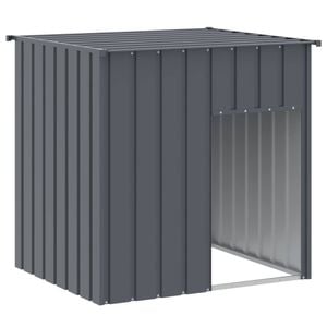 vidaXL Dog House Dog Kennel with Roof Dog Crate Anthracite Galvanised Steel 110x103x109 cm