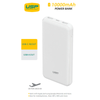 USP 10K mAh Power Bank 37W with Triple Ports - White