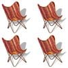 vidaXL 4x Butterfly Chairs Multicolour Chindi Fabric Sleeper Armchair Seat