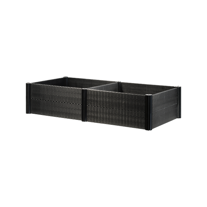 Holman 1200 x 600 x 300mm Black Rattan Raised Garden Bed