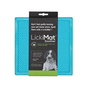 Lickimat Soother Original Slow Food Licking Mat for Cats & Dogs - Blue