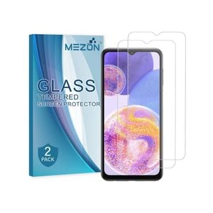 2 Pack MEZON Samsung Galaxy A23 Clear Tempered Glass Screen Protectors