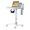 Screenmounts Height Adjustable Mobile Sit Stand Desk Rolling Workstation With Lockable Wheely