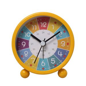 Catzon Kids Learning Clock Silent Non Ticking With Night Light-yellow