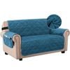 Smarcute 2 Seater Velvet Sofa Couch Cushion Cover With Non-slip Elastic Straps Peacock Blue