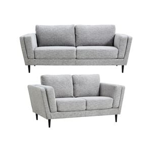 Skylar 3 + 2 Seater Sofa Fabric Uplholstered Lounge Couch - Pepper