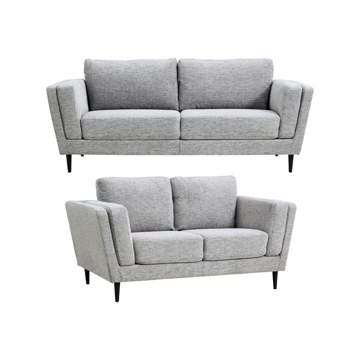 Skylar 3 + 2 Seater Sofa Fabric Uplholstered Lounge Couch - Pepper