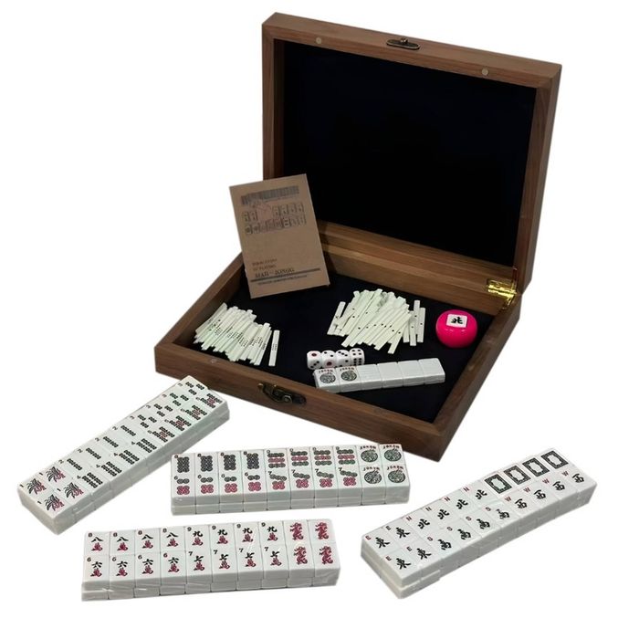 Mahjong Game with 144 Melamine Ivory Tiles