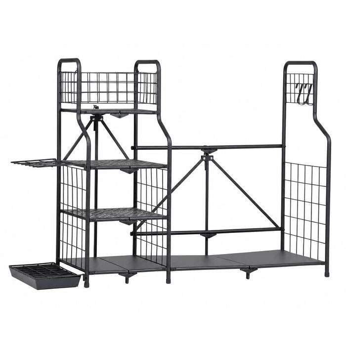 Advwin Golf Bag Storage Rack, Foldable Golf Club Organiser for 2 Bags Black