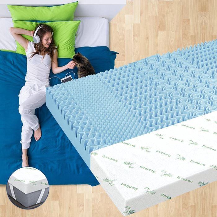 STARRY EUCALYPT 7-Zone Memory Foam Mattress Topper Queen 8cm