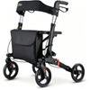 Altus Euro Walker Mobility Rollator Seat Rollator with Bag Aluminium Frame - Black