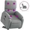 vidaXL Electric Stand up Massage Recliner Chair Armchair Light Grey Fabric