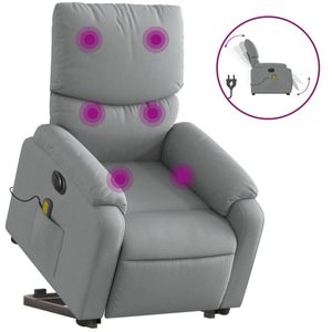 vidaXL Electric Stand up Massage Recliner Chair Armchair Light Grey Fabric