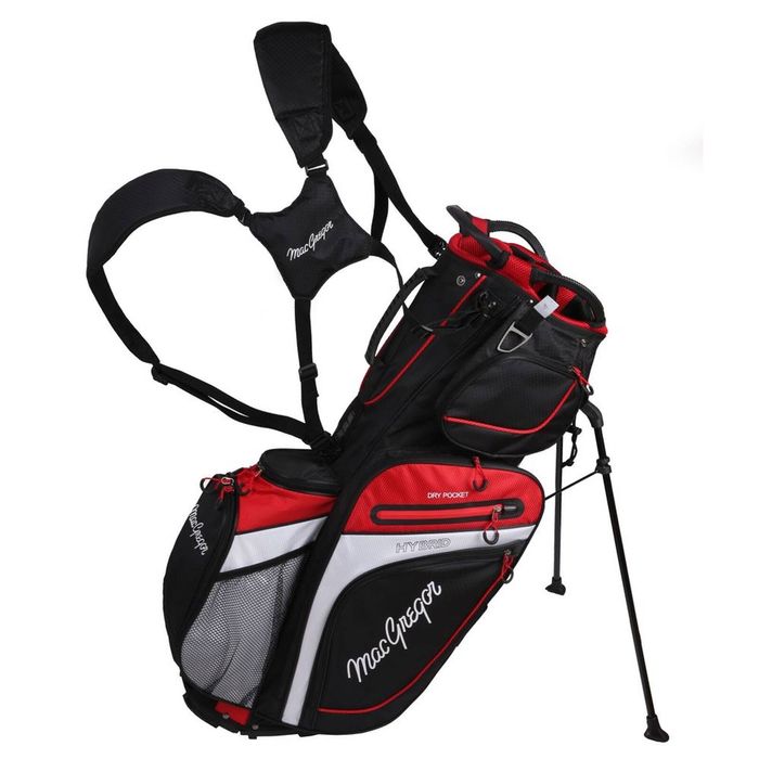 MacGregor Golf Hybrid Stand / Cart Golf Bag with 14 Way Divider - Black/Red