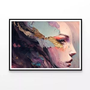 Painting of a Human Face  Print 100% Australian Made 90x60cm  (Poster)