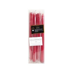 4PK Dinner 25cm Wax Taper Candle Set Table Decor - Burgundy