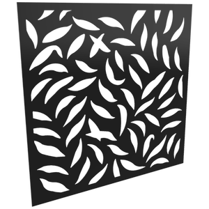 ProtectorAl 300 - 1200 x 300 - 1200mm Gloss Black / Satin Black Large Leaf  Unframed Composite Deco Panel