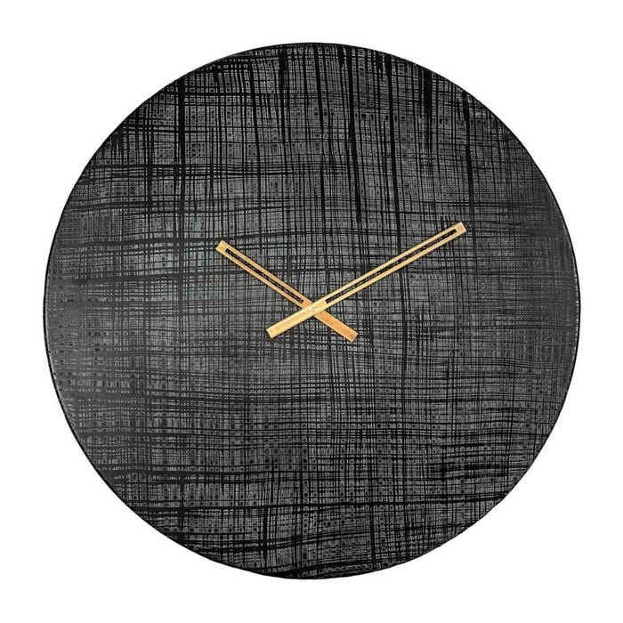 Ssh Collection Criss Cross 61cm Wide Round Wall Clock - Black