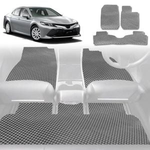 6D Diamond Car Floor Mats for Toyota Camry 2018-Current-Full Set-Grey-Outback GT