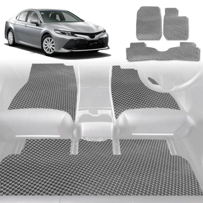 6D Diamond Car Floor Mats for Toyota Camry 2018-Current-Full Set-Grey-Outback GT