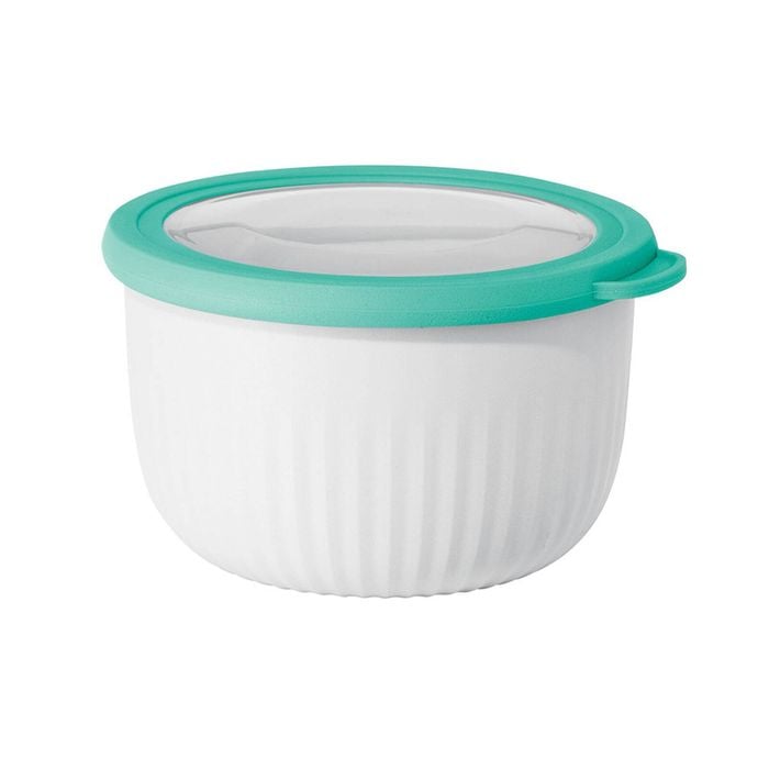 Oggi 1.3L Plastic Prep & Serve Bowl Food Storage w/ Lid - White