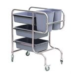 SOGA 3 80x43x89cm Tier Food Waste Trolley with 5 Buckets