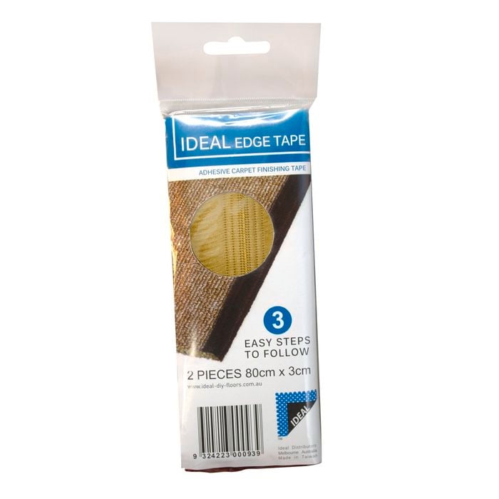 Beige 80cm x 3cm Binding Tape For Carpet Runner Edge - 2 Piece Pack