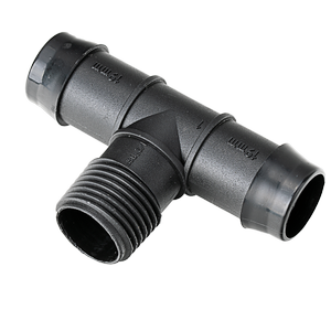 K-Rain 19mm Barbed Tee × 15mm BSP Male - 10 Pack